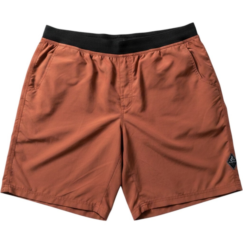 Prana Mojo Shorts XL Burnt Orange Recycled Polyester Elastic Waist Gorpcore